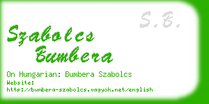 szabolcs bumbera business card